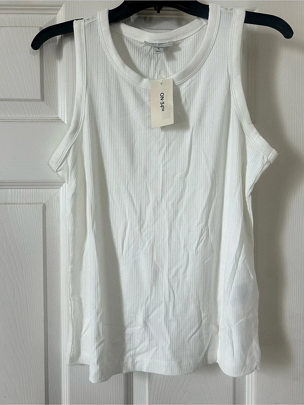 On 34th Ribbed Tank Top White